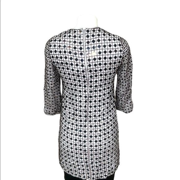 French connection dress sequined sheath three-quarter sleeve Zip back lined - Picture 3 of 9